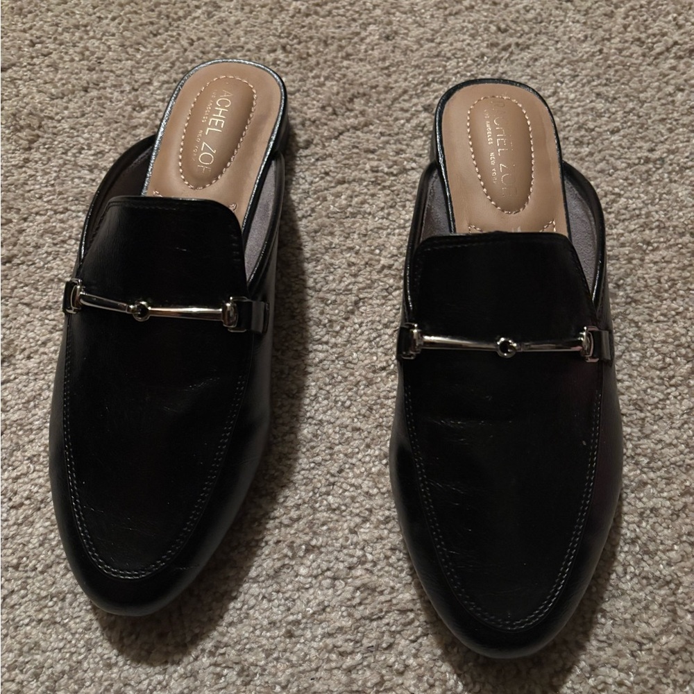 Rachel Zoe Black Flats with Horsebit Detail